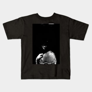 Special processing. Dark side. Girl with not visible face parts. Grayscale. Kids T-Shirt